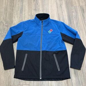 Dominos Gear Windbreaker Employee Full Zip Jacket Blue Black Size Large